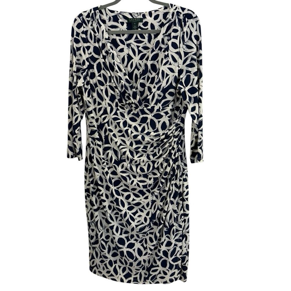 Lauren Ralph Lauren Dress 16 Draped Flattering Front Feminine Elegance Timeless